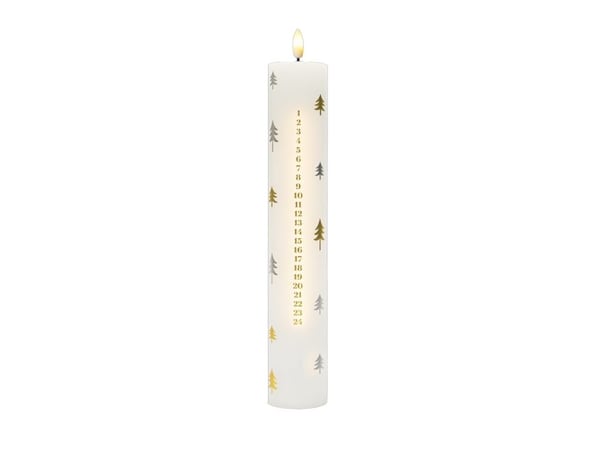 Sirius Sille Kalanteri kynttilä Ø5xH29.8cm, Kulta/hopea Treeer