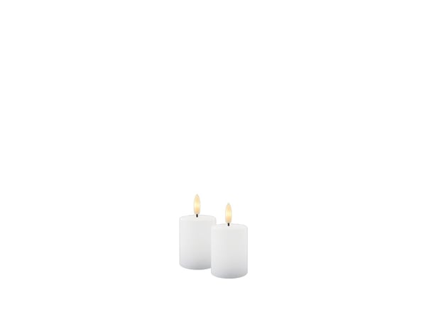 Sirius Sille mini oppladbart blokkl ys hvit H 6,5 cm - 2 stk