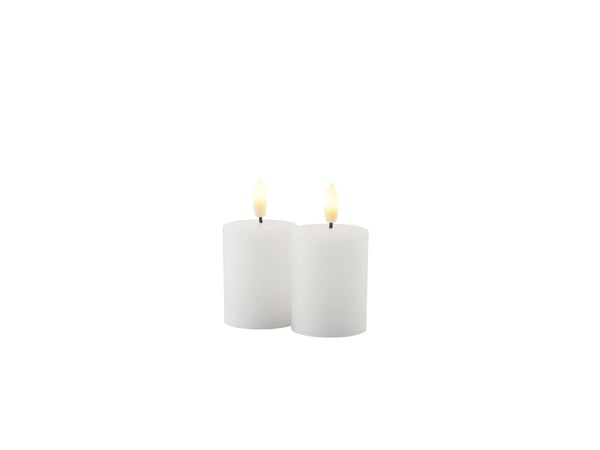 Sirius blokklys, oppladbart, mini, hvit - Ø 5 cm - H 6,5 cm - 2 stk