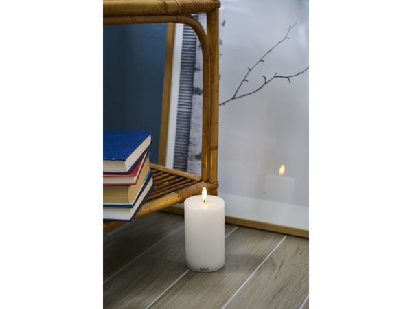 Sirius Sille oppladbart blokklys hvit - Ø 7,5 cm - H 12,5 cm