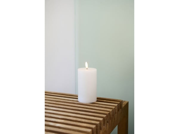Sirius Sille oppladbart blokklys hvit - Ø 7,5 cm - H 12,5 cm