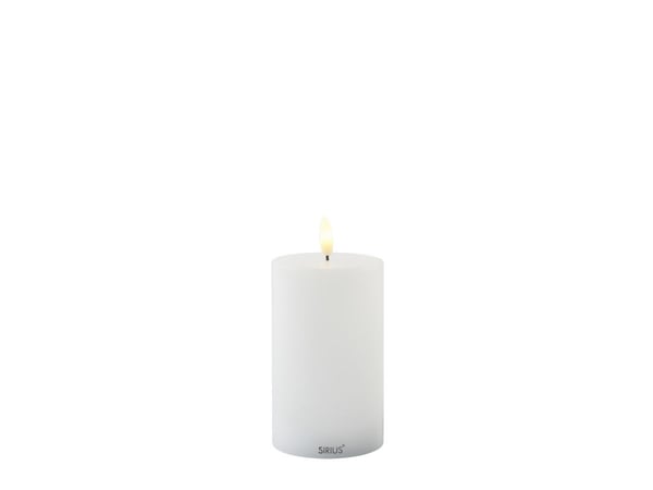 Sirius Sille oppladbart blokklys hvit - Ø 7,5 cm - H 12,5 cm