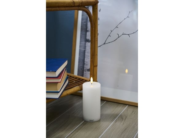 Sirius Sille oppladbart blokklys hvit - Ø 7,5 cm - H 15 cm