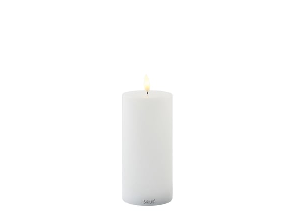 Sirius Sille oppladbart blokklys hvit - Ø 7,5 cm - H 15 cm
