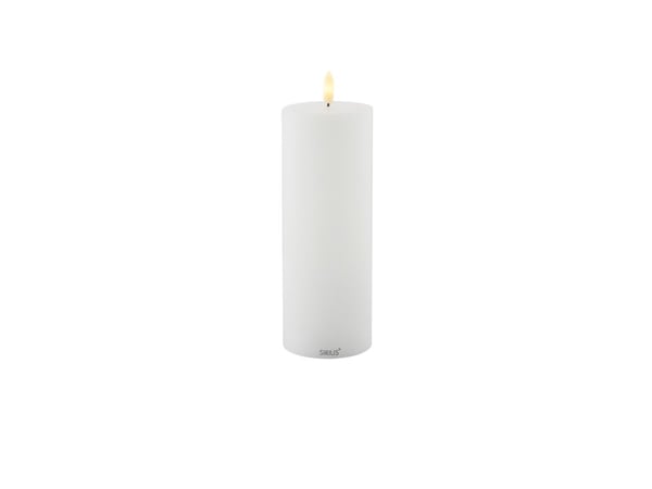 Sirius Sille oppladbart blokkslys - Hvit - Ø 7,5 cm - H 20 cm