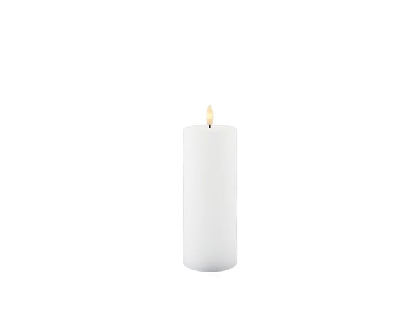 Sirius Sille oppladbart blokkslys - Hvit - Ø 7,5 cm - H 20 cm
