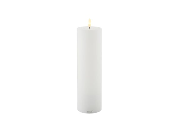 Sirius Sille oppladbart blokklys hvit - Ø 7,5 cm - H 25 cm