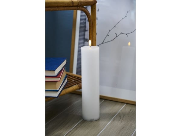 Sirius oppladbart blokklys - hvit - Ø 7,5 cm - H 30 cm