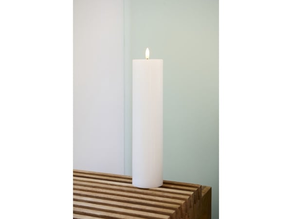 Sirius oppladbart blokklys - hvit - Ø 7,5 cm - H 30 cm