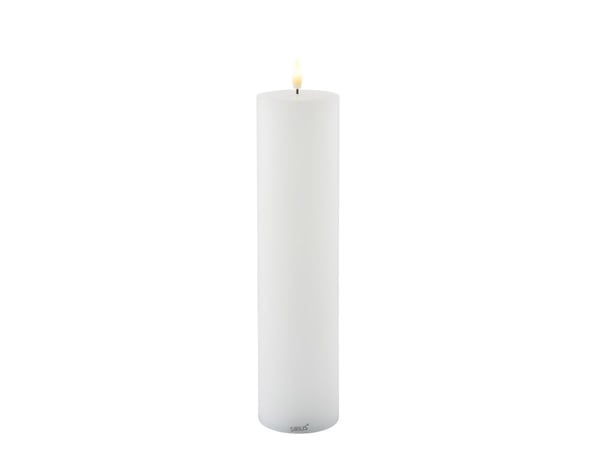 Sirius oppladbart blokklys - hvit - Ø 7,5 cm - H 30 cm