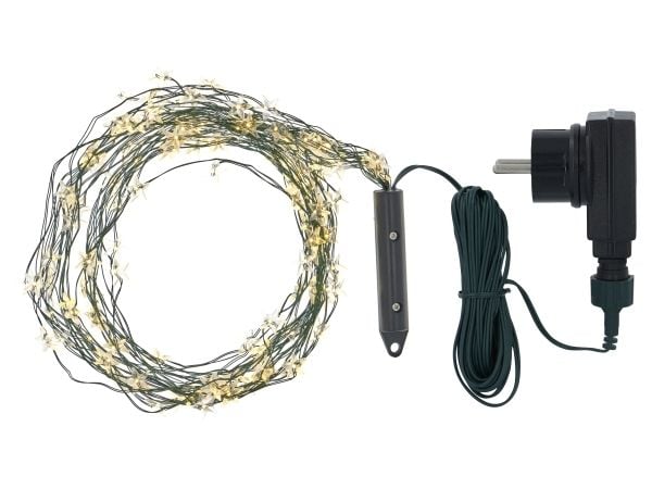 Sirius Trille stjerne-lyskjede - 125 LED - Klar/Grønn