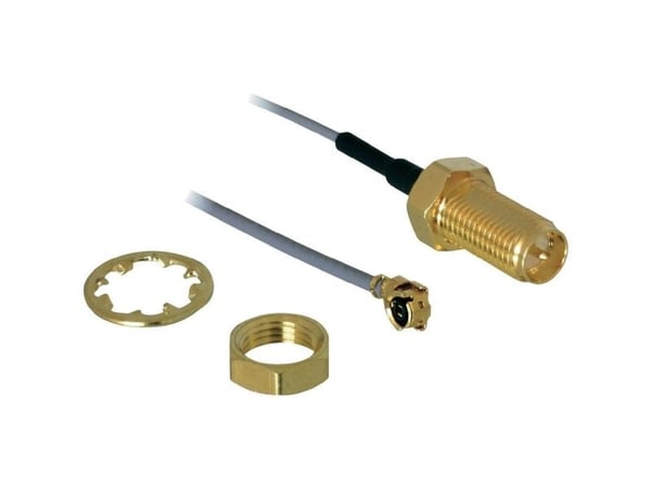 Delock HF Antenna Connection for Installation - Antennekabel - I-PEX (hann) til RP-SMA (hunn) - 35 cm - svart