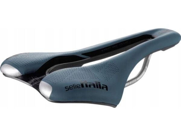 Selle Italia-sadel SELLE ITALIA SLR BOOST GRAVEL TI316, Superflow L (L3), TI 316-skinne, Fibra-Tek, Light Gel, 209 g, blå (NY)