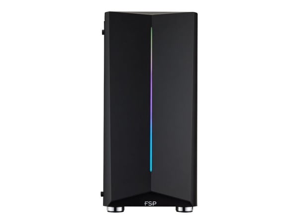 FSP CMT151 - torni - ATX - sivupaneeli ikkunalla - ei virtalähdettä - musta - USB/ääni