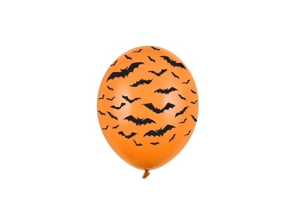 Party Deco Halloween ilmapallot, lepakot, oranssi, 30 cm, 6 kpl yleismaailmallinen
