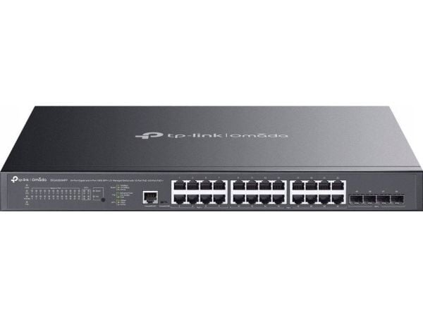 TP-Link Omada SG3428XMPP, hanterad, L2+, Gigabit Ethernet (10/100/1000), Strömförsörjning via Ethernet (PoE) stöd, Rackmontering, 1U