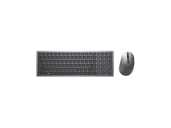Dell Pro Plus Compact Keyboard and Mouse - KM7120W - Tastatur- og mussett - trådløs - 2.4 GHz, Bluetooth 5.0 - Belgisk - titangrå - med 3 years NBD...