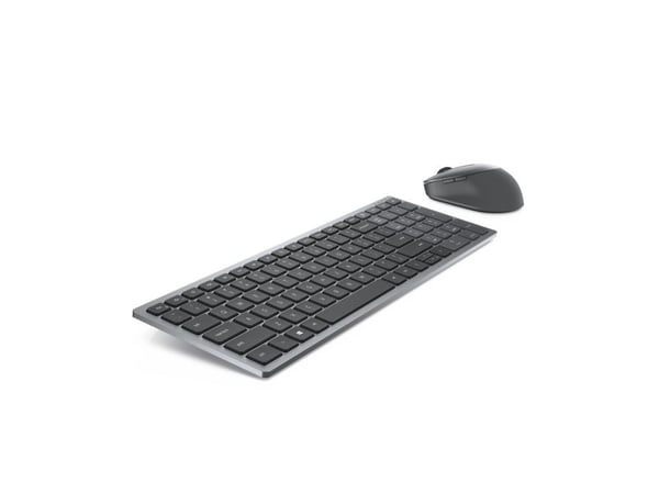 Dell Pro Plus Compact Keyboard and Mouse - KM7120W - Tastatur- og mussett - trådløs - 2.4 GHz, Bluetooth 5.0 - Belgisk - titangrå - med 3 years NBD...