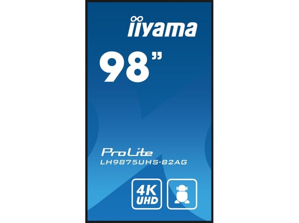 iiyama ProLite LH9875UHS-B2AG - 98" Diagonalklasse (97.5" synlig) LED-bakgrunnsbelyst LCD-skjerm - intelligent skilting - med innebygd mediespiller...