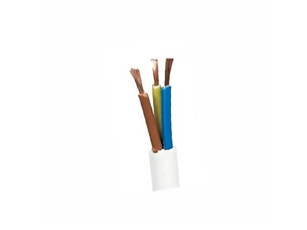 Rund kabel, pvc 3G0,75 mm² PKLJ vit 300/300V (100 m)