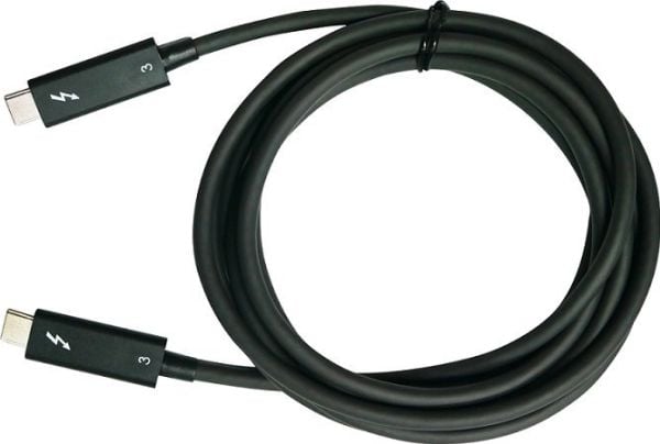 QNAP CAB-TBT315M-40G, Mies, Mies, 1,5 m, 40 Gbit/s, musta, Pyöreä