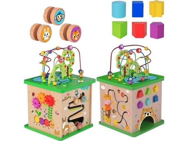 Tooky Toy Educational Cube Sorter Labyrinth Interlaced Animals Lumarko!