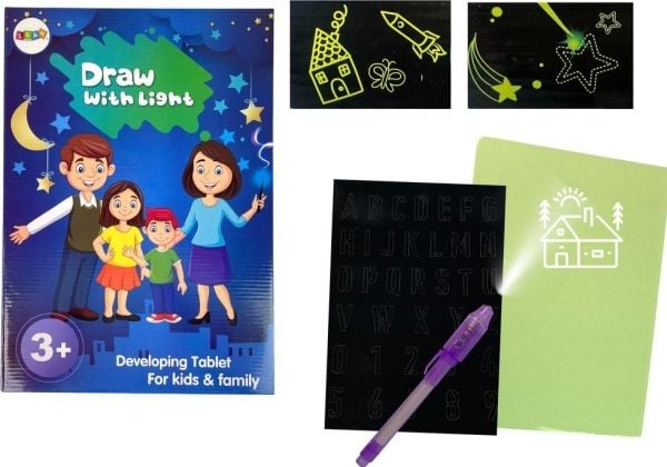 LeanToys magisk tegnetablett med lys – grafikk og bokstaver