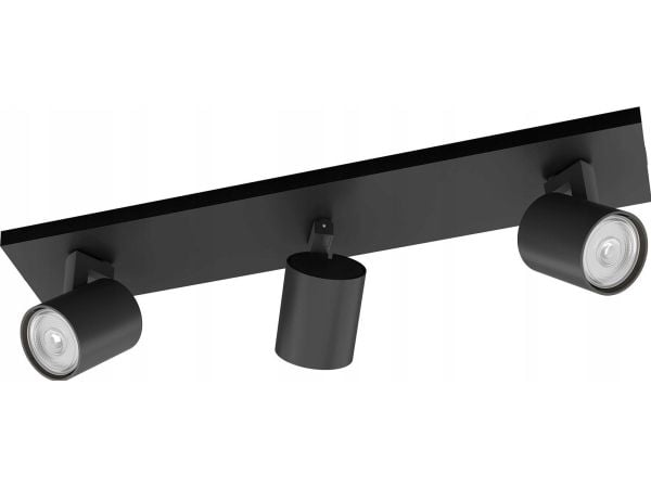 Philips Runner-spotlys til tak/vegg, 3 stk., Overflateegnet, GU10, 3 ampuller, LED, 220-240 V, Svart