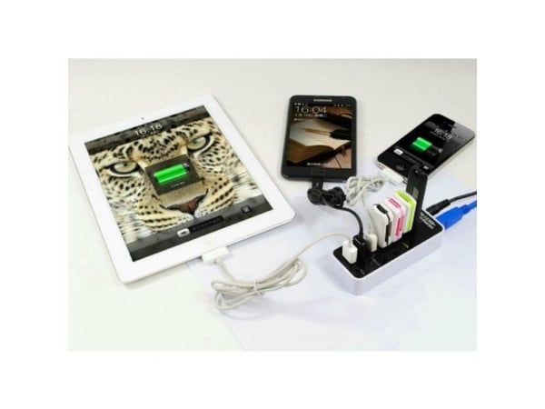 Techly IUSB3-TLYBV7, USB 2.0, USB 3.2 Gen 1 (3.1 Gen 1) Type-A, 5000 Mbit/s, Svart, Hvit, CE, FCC, RoHS, WEEE/RAEE, 12 V, 5 V