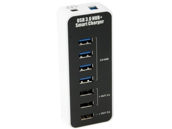 Techly IUSB3-TLYBV7, USB 2.0, USB 3.2 Gen 1 (3.1 Gen 1) Type-A, 5000 Mbit/s, Svart, Hvit, CE, FCC, RoHS, WEEE/RAEE, 12 V, 5 V