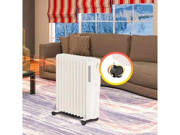 Extralink NY-25W1 | Elektrisk oljevärmare | 2500W, 11 fenor