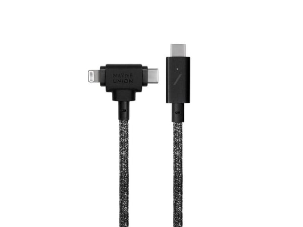 Native Union Belt Duo Pro, 1,5 m, USB C, USB C/Lightning, musta, Uros, Uros