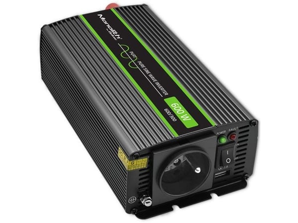 Qoltec Monolith 1200 MS Wave spenningsomformer | 12V til 230V | 600/1200W | USB