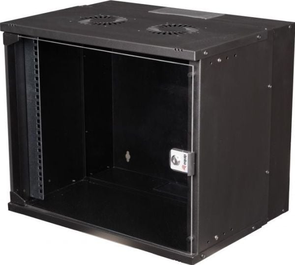 Equip EWM-09-5440-B, Veggmonterbar hylle, 9U, Nøkkellås, 10,3 kg, Sort