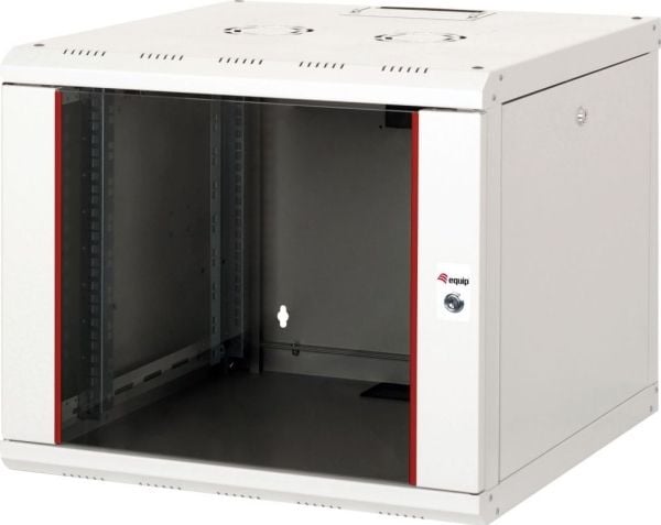 Equip EPM-09-6060-G-CBAA, Veggmonterbar hylle, 9U, Nøkkellås, Rack skinner, 12,2 kg, Lysegrå