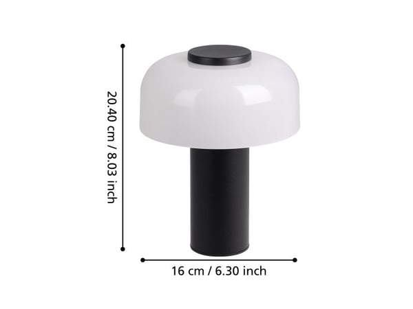 EGLO PONENTE BORD USB-C OPL. TW M/TOUCH IP44 SVART/HVIT