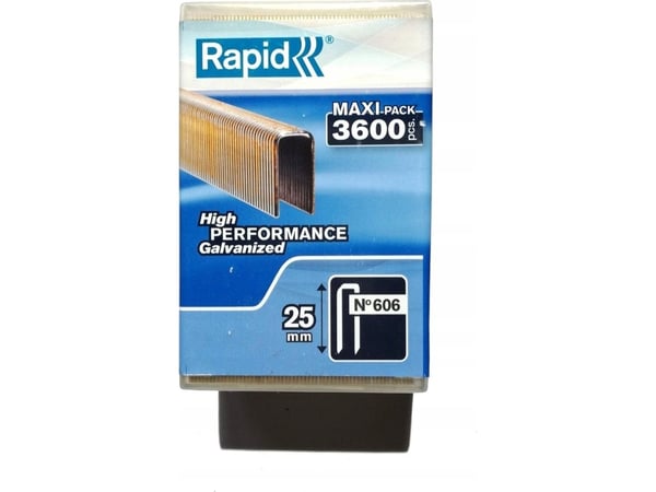 Kabės "Rapid" 606/25, 3600 vnt. plast.p.
