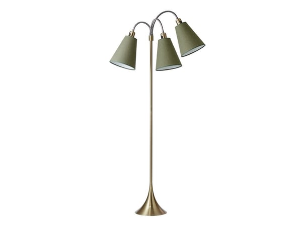 Gulvlampe TRAFIK EXCL. m. skjerm antikk messing