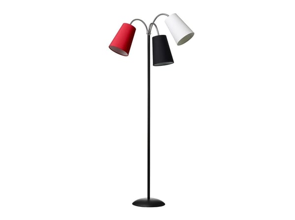SALSA gulvlampe svart inkl. hvit, svart og rød skjerm