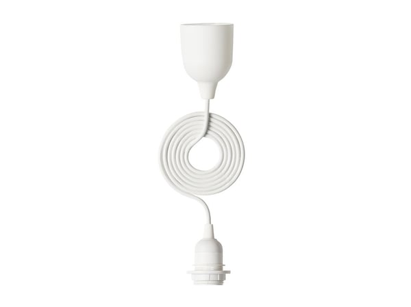 Lamphållare E27 vitt kabel 1,8 meter