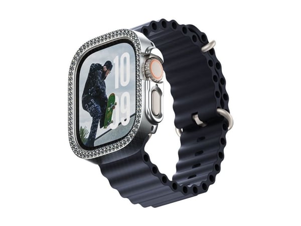 SAFE. by PanzerGlass - Støtfanger for smartarmåndsur - polykarbonat - bling-sølv - for Apple Watch Ultra 2 (49 mm)