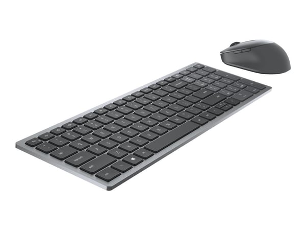 Dell Pro Plus Compact Keyboard and Mouse - KM7120W - Sats med tangentbord och mus - trådlös - 2.4 GHz, Bluetooth 5.0 - belgisk - Titan gray - med 3...