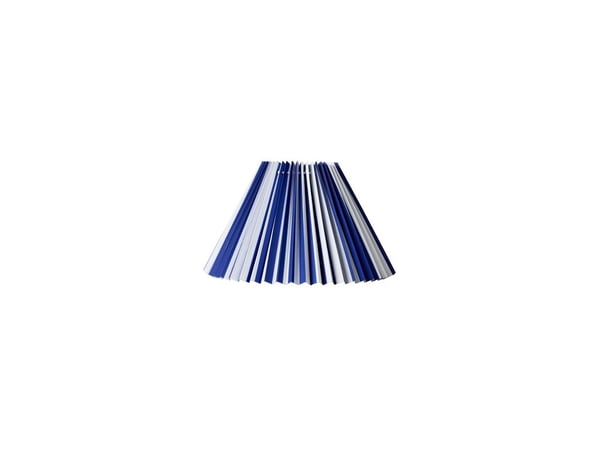 Plisseringsskjerm stripet Hacienda side 21 cm blå/hvit