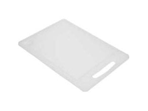 Skærebræt 36x25x0.8 cm med Saftrille PE Plast Hvid,stk