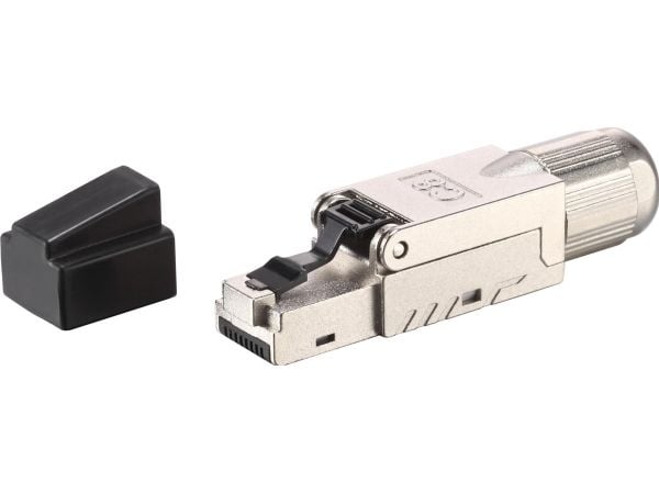 Equip 121172, RJ-45, Sort, Rustfritt stål, Hankjønn, Rett, Zink, Cat8.1