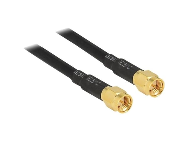 Delock - Antennekabel - SMA (hann) til SMA (hann) - 10 m - LMR-195 - svart