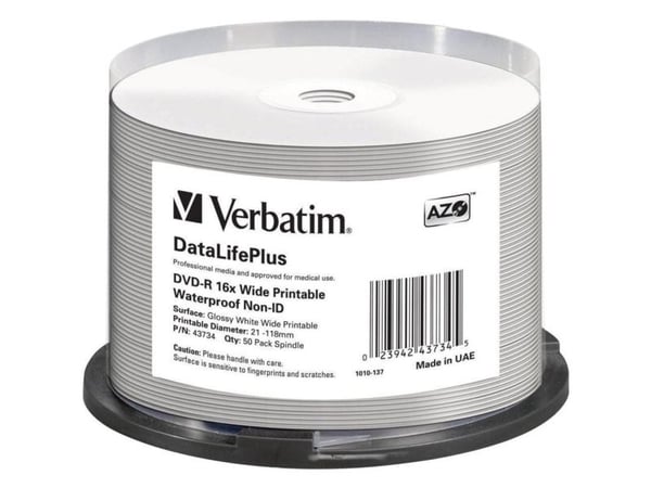 Verbatim DataLifePlus - 50 x DVD-R - 4.7 GB 16x - blekkstråleskrivbar overflate, bred skrivbar overflate - spindel