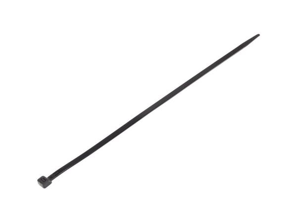 Conrad TC-6645780, Tikasmallinen johdinside, musta, 380 mm, 7,6 mm, 100 kpl