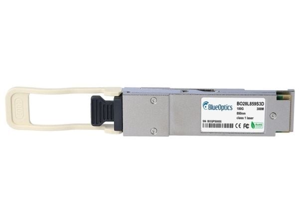 Overlegen ytelse BlueOptics BO28L859S3D Quad Small Form-Factor Pluggable 28 (QSFP28) Transceiver med MPO (Multifibre Push-On) / MTP (Multifibre-Ter...
