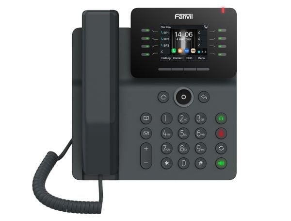 Fanvil V63, IP-telefon, Sort, Kablet håndsett, Bord/Vegg, 6 linjer, 1000 oppføringer
